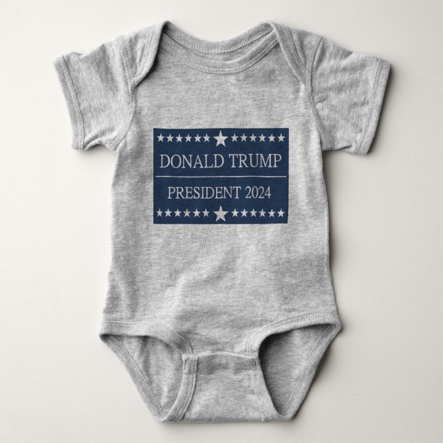 Donald Trump Präsident 2024 Fett Blue Baby Strampler (Vorderseite)