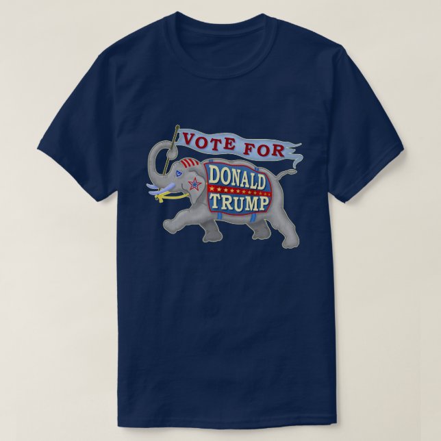 Donald Trump Präsident 2024 Republikanischer Elefa T-Shirt (Design vorne)