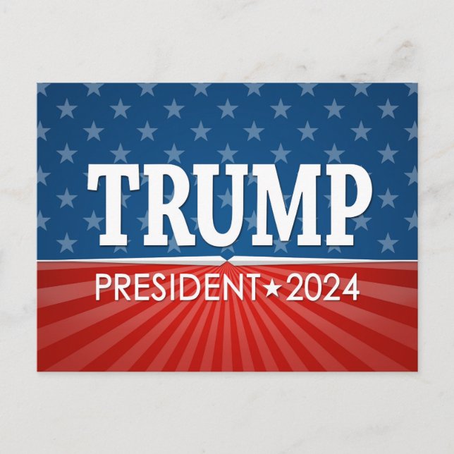 Donald Trump - Präsident 2024 - US Flagge Postkarte (Vorderseite)