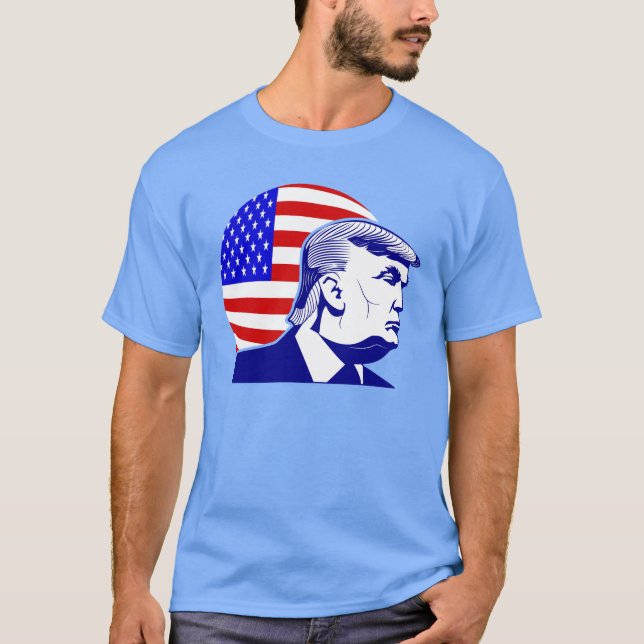 Donald Trump, Präsident der amerikanischen Fahne T-Shirt (Vorderseite)