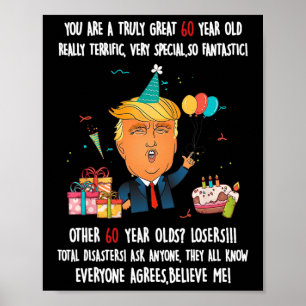 Donald Trump Präsident Funny 60. Geburtstag Trump  Poster
