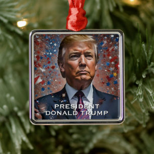 Donald Trump Präsident Modern Portrait Ornament Aus Metall