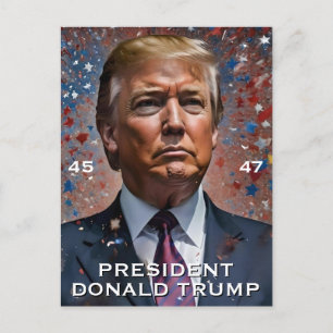Donald Trump Präsident Modern Portrait Postkarte