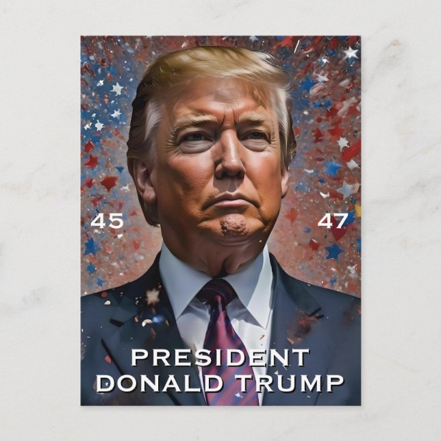 Donald Trump Präsident Modern Portrait Postkarte (Vorderseite)