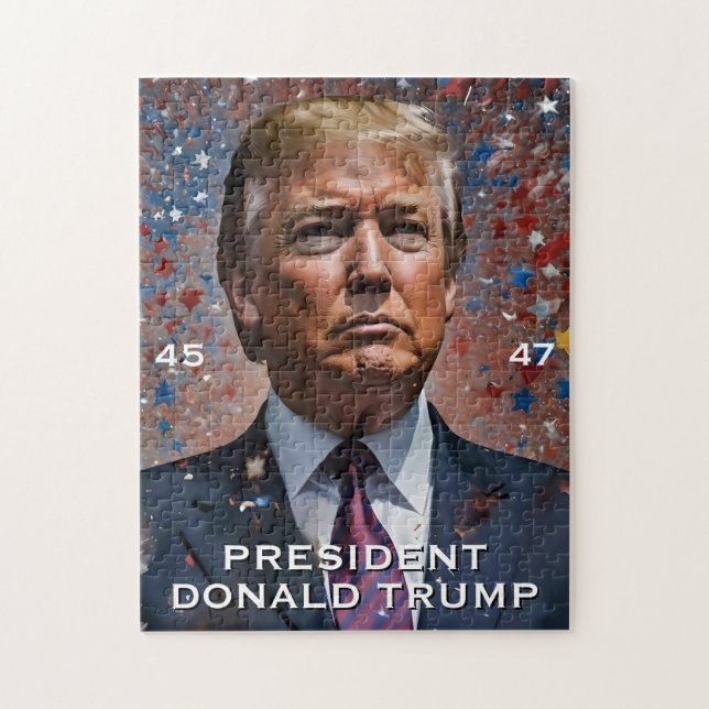 Donald Trump Präsident Modern Portrait Puzzle (Vertikal)