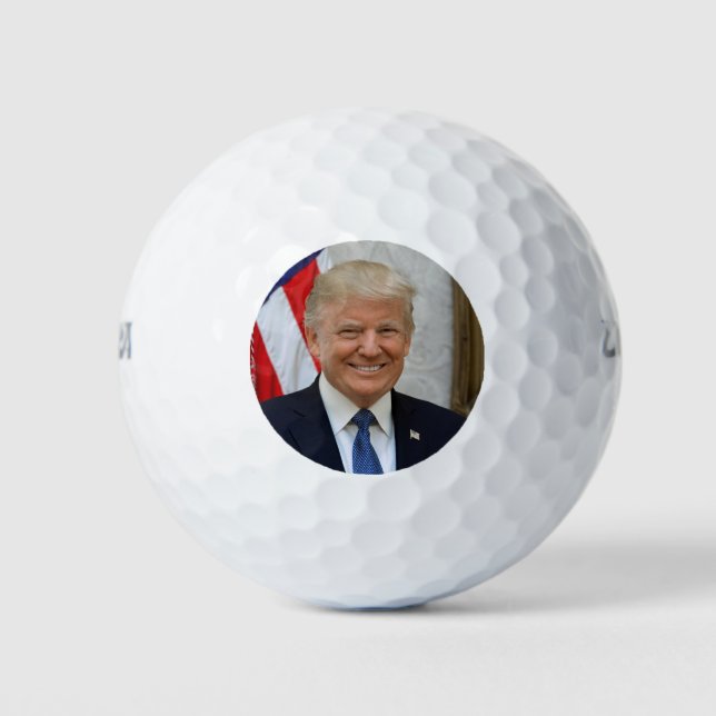 Donald Trump Präsident Portrait Golfball (Vorderseite)