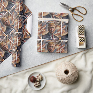 Donald Trump Presdent Portrait Geschenkpapier