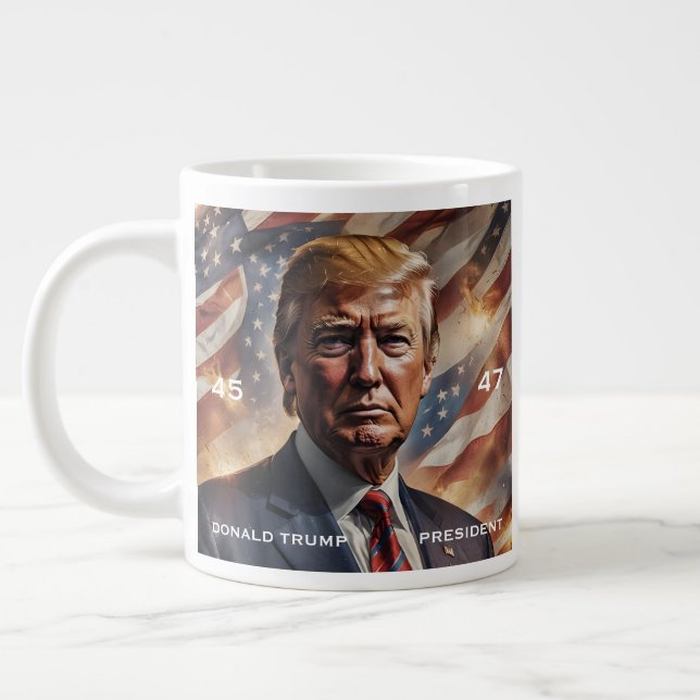 Donald Trump Presdent Portrait Jumbo-Tasse (Links)