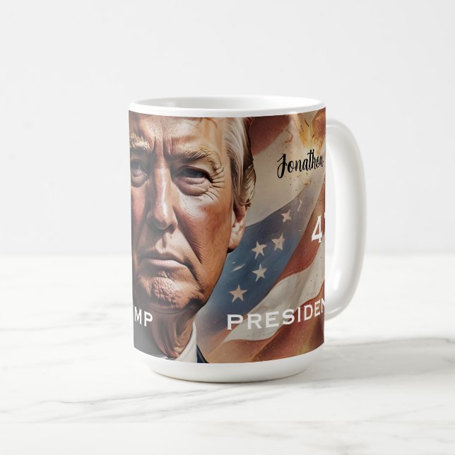 Donald Trump Presdent Portrait Kaffeetasse (VorderseiteRechts)