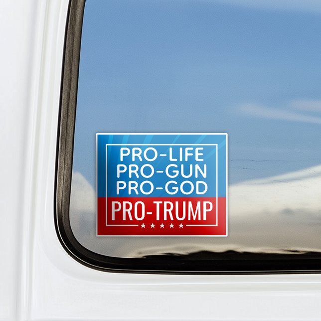 Donald Trump Pro-Life Pro-Gun Pro-Gott Pro-Trump Aufkleber (pro trump 2024 car window decal sticker)