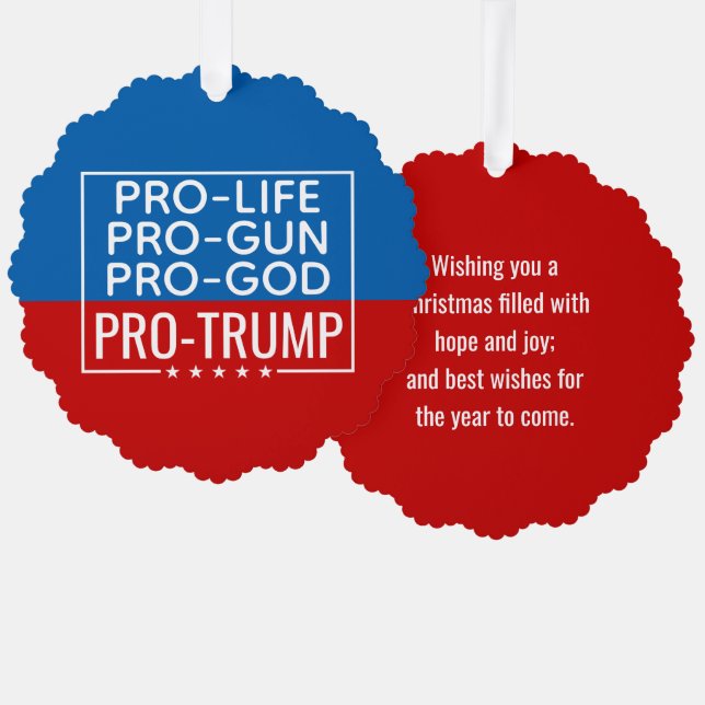 Donald Trump Pro-Life Pro-Gun Pro-Gott Pro-Trump Ornament Karte (Vorderseite/Rückseite)