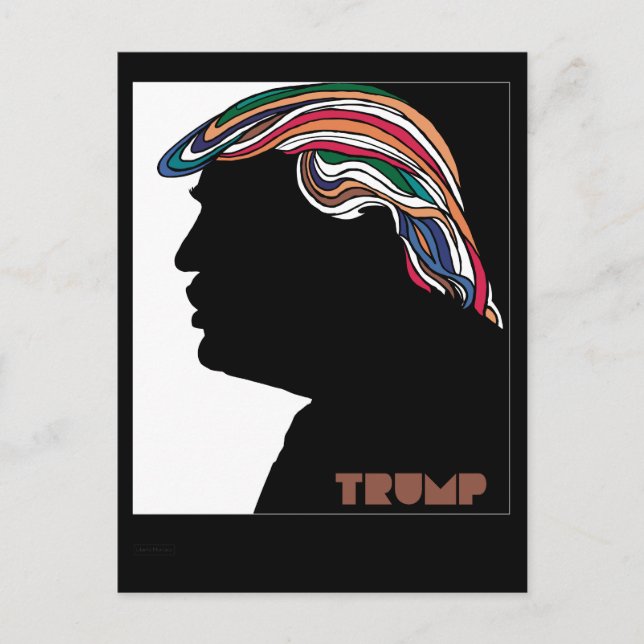 Donald Trump Psychedelic Combover Card Postkarte (Vorderseite)