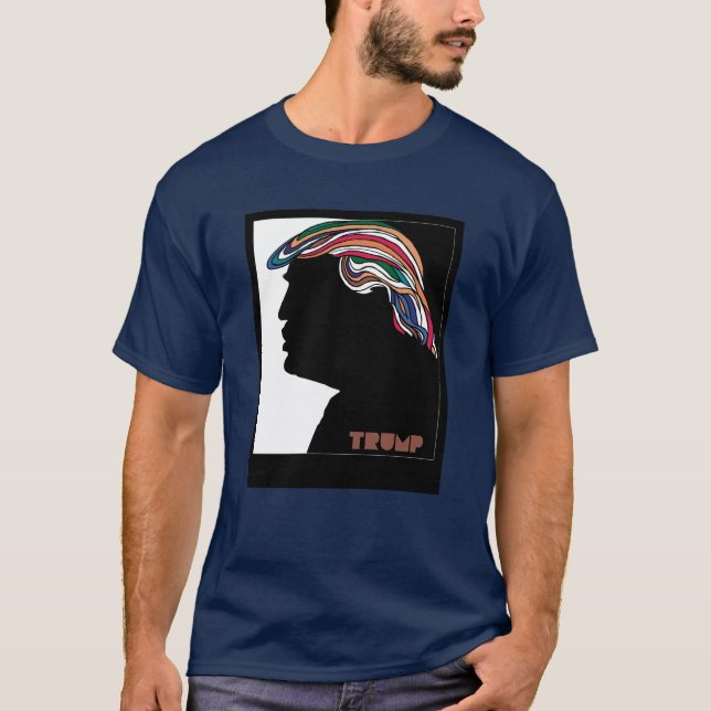 Donald Trump psychedelisches Combover T-Shirt (Vorderseite)