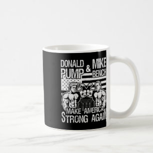 Donald Trump pumpt Mike Pence Bankdrücken Bodybuil Kaffeetasse