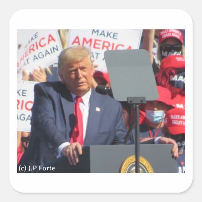 Donald Trump  Quadratischer Aufkleber (Vorderseite)
