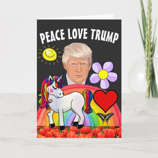 DONALD TRUMP RAINBOW UNICORN BIRTHDAY CARD DANKESKARTE (Vorderseite)