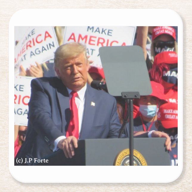 Donald Trump   Rechteckiger Pappuntersetzer (Vorderseite)