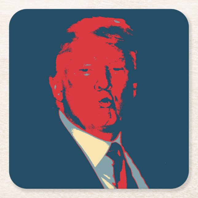 Donald Trump Rechteckiger Pappuntersetzer (Vorderseite)