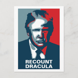 Donald Trump RECOUNT DRACULA Postkarte