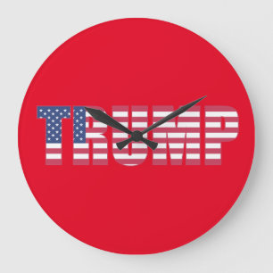 DONALD TRUMP RED wall clock Große Wanduhr