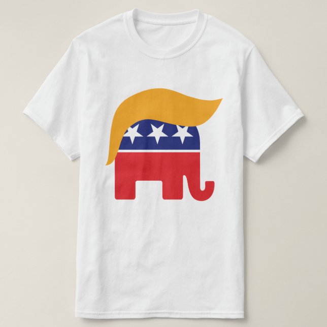 Donald Trump republikanisches Elephant Hair-Logo T-Shirt (Design vorne)