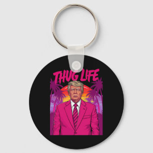 Donald Trump Retro Vintage Stimmung Rosa Lustige K Schlüsselanhänger