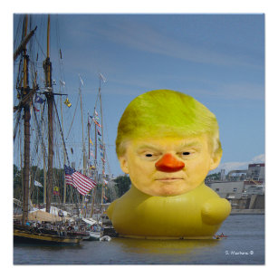 Donald Trump Rubber Yellow Duck 20" x 20" Poster
