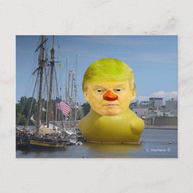 Donald Trump Rubber Yellow Duck Postcard Postkarte (Vorderseite)