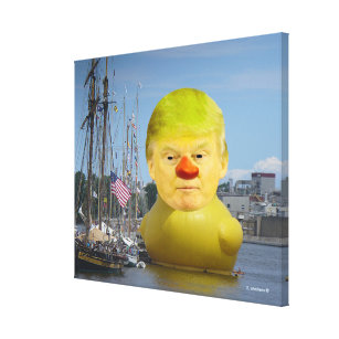 Donald Trump Rubber Yellow Duck Wrapped Canvas Leinwanddruck