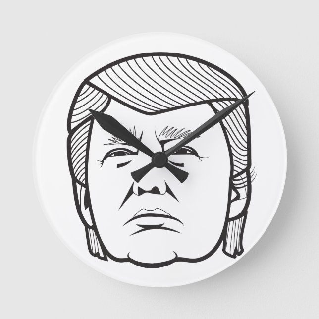 Donald Trump Runde Wanduhr (Vorderseite)