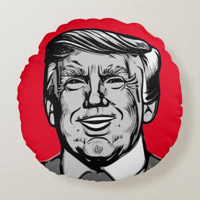 DONALD TRUMP RUNDES KISSEN (Vorderseite)