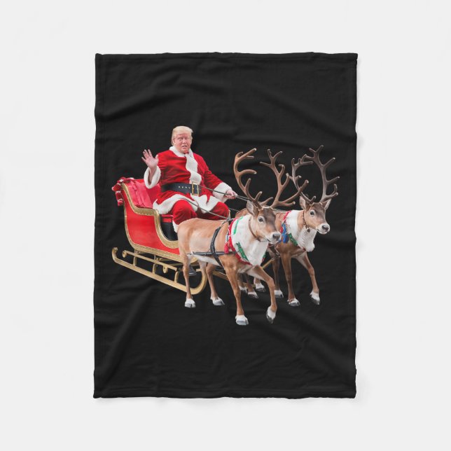 Donald Trump Santa Claus Sleigh Weihnachtsfeier We Fleecedecke (Vorderseite)