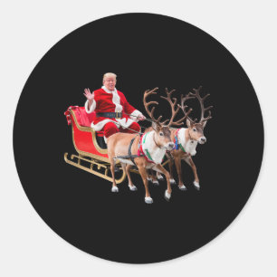 Donald Trump Santa Claus Sleigh Weihnachtsfeier We Runder Aufkleber