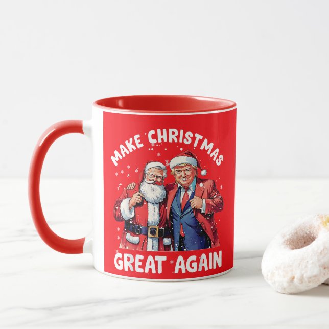 Donald Trump Santa Claus | Trump Santa Gift Red Tasse (Mit Donut)