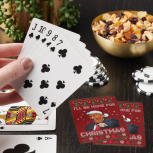 Donald Trump Santa   Ich bin zu Weihnachten Zuhaus Spielkarten