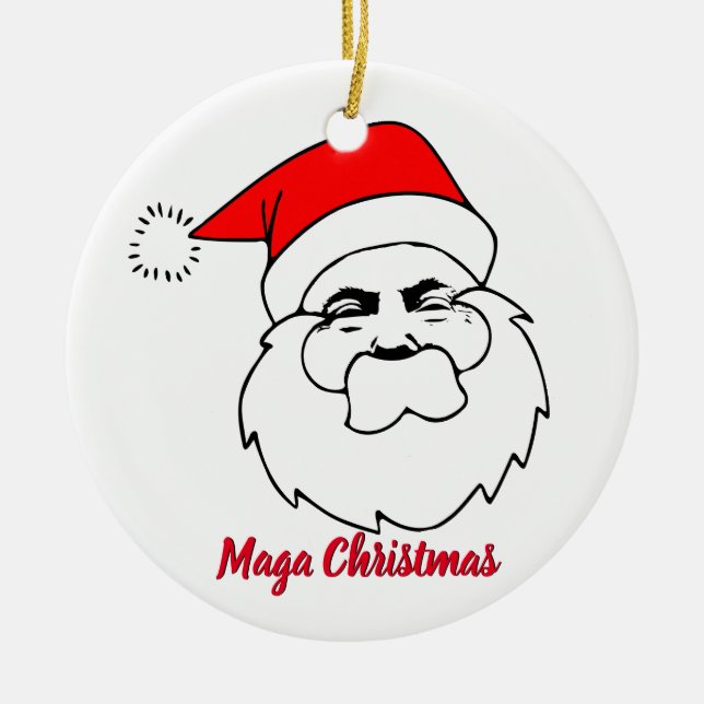 Donald Trump Santa Maga Weihnachten Keramik Ornament (Vorne)