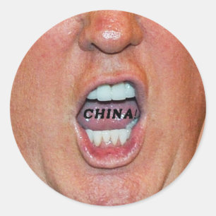 Donald Trump schreit "China" Runder Aufkleber