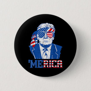 Donald Trump Shirt Merica Trump Sungl US Flag 4. Button