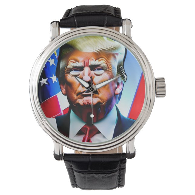 Donald Trump sieht Gesicht Armbanduhr (Vorderseite)