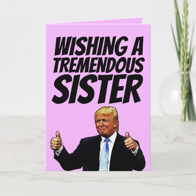 DONALD TRUMP SISTER HELLO CARDS FEIERTAGSKARTE (Vorderseite)