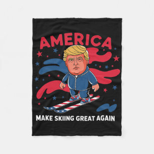 Donald Trump Skiing America - Skifahren zu einem g Fleecedecke