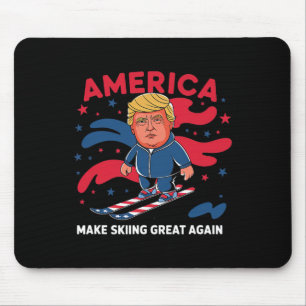 Donald Trump Skiing America - Skifahren zu einem g Mousepad