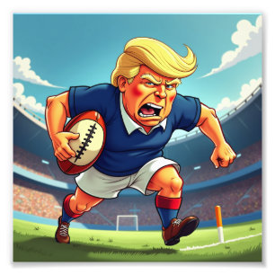 Donald Trump spielt amerikanisches Rugby Fotodruck