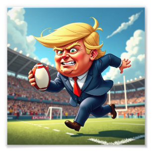 Donald Trump spielt amerikanisches Rugby Fotodruck
