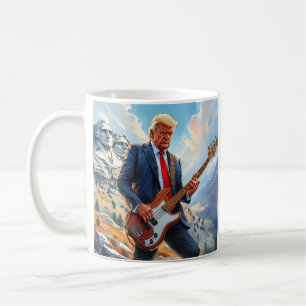 Donald Trump spielt Electric Bass Mount Rushmore Kaffeetasse