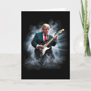 Donald Trump spielt elektrische Rockgitarre Karte