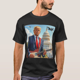 Donald Trump spielt Gitarre-US-Hauptstadt T-Shirt