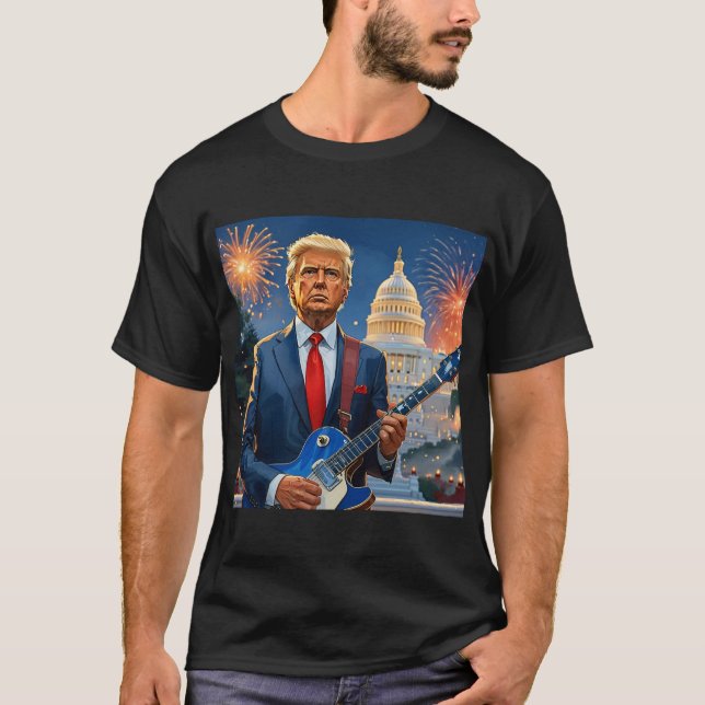 Donald Trump spielt Gitarre-US-Hauptstadt T-Shirt (Vorderseite)