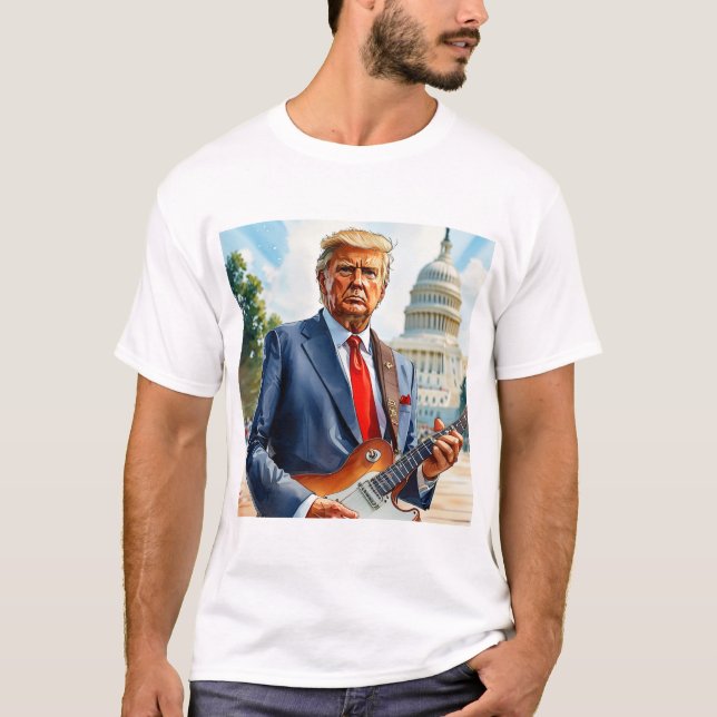 Donald Trump spielt Gitarre-US-Hauptstadt T-Shirt (Vorderseite)