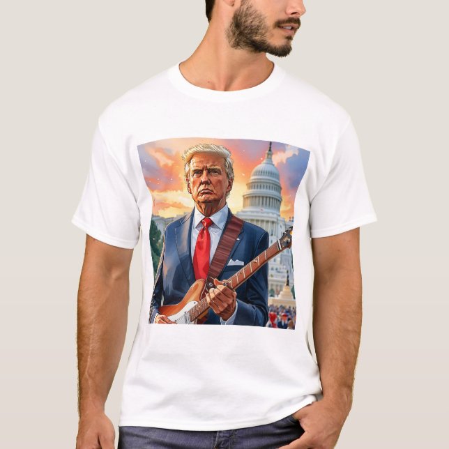 Donald Trump spielt Gitarre-US-Hauptstadt T-Shirt (Vorderseite)